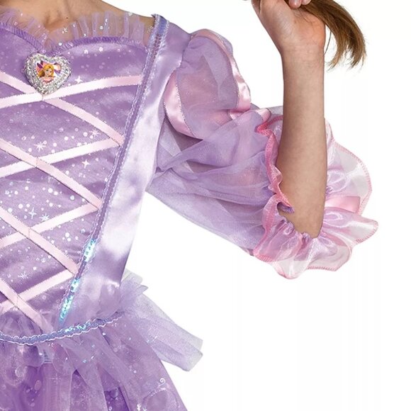 Girls Disney Princess Rapunzel TANGLED Deluxe Costume Gown Size 4/6 Dress Up NWT - Picture 5 of 6